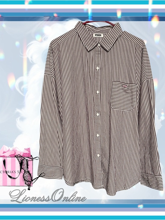 PINK Victoria's Secret Other - Victoria's Secret PINK Striped Boyfriend Button-Down Night Shirt! One Size FGWP!